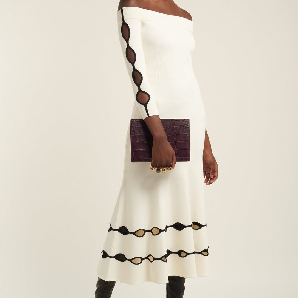 Alexander McQueen beautiful White Dress with Black (Great for day and night!)